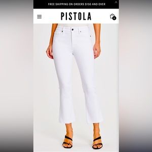 Pistola Lennon high rise flare white jeans. Barely worn!